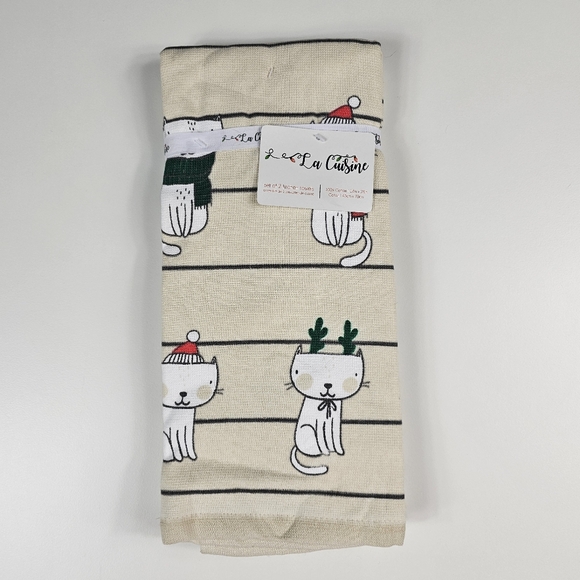 Le Cuisine Other - Le Cuisine‎ Christmas Cats Kitchen Towel Set NWT